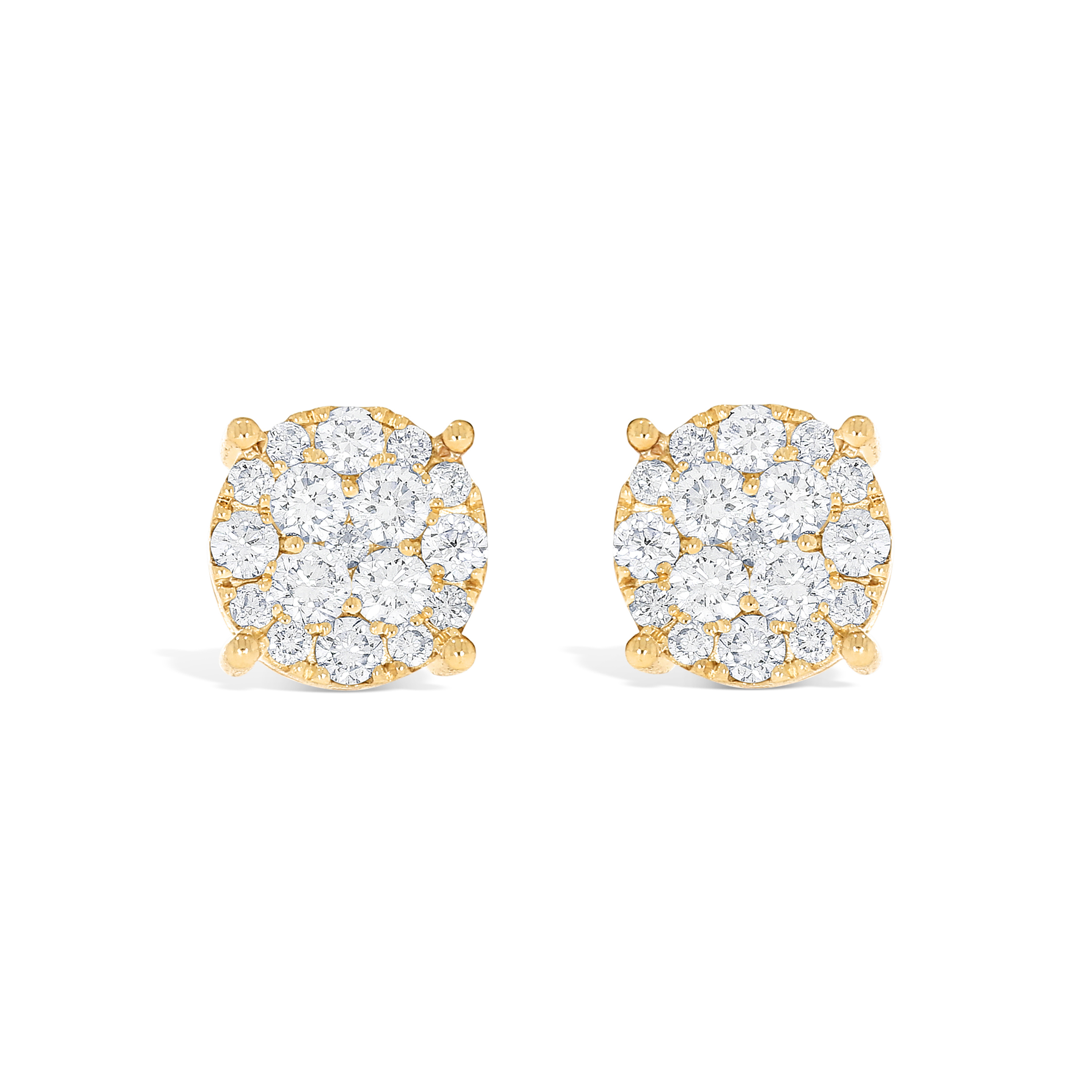 Round Diamond Earrings 1.61 ct. 10k Yellow Gold